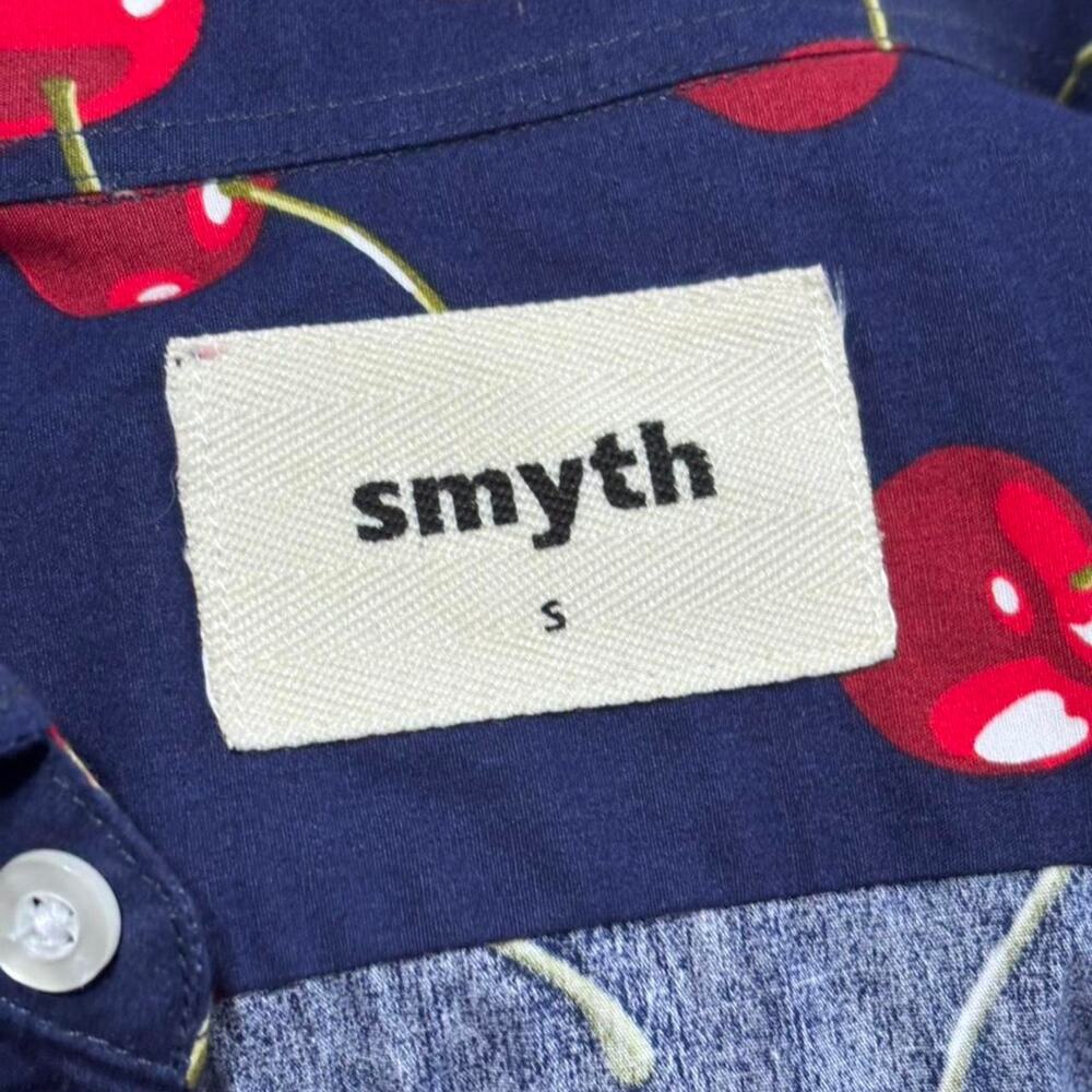 Navy and red cherry button down - Picture 3 of 3
